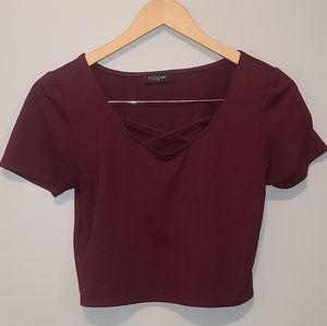 Maroon crop top